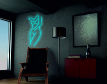 Load image into Gallery viewer, Female body neon sign, woman silhouette - LED Neon Sign, girl body neon sign blue