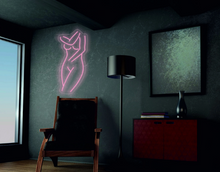 Load image into Gallery viewer, Female body neon sign, woman silhouette - LED Neon Sign, girl body neon sign magenta
