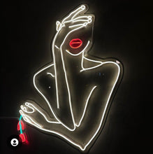 Load image into Gallery viewer, Lady LED Neon Sign, Lady Silhouette Neon Light, Woman Neon Sign, Girl Neon Light, Custom neon sign, Wall Decor, Bedroom Neon Sign