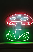 Load image into Gallery viewer, Mushroom neon sign, Fly agaric mushroom neon sign, fungus neon sign, poisonous mushroom neon sign