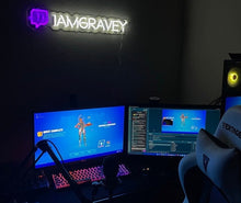 Load image into Gallery viewer, Gamertag neon sign, Custom Twitch Username Neon Sign, Gamer Led Neon Light Sign, Gamer Decor led light, Personalized Gift For Gamer, Gift For Him, Game Room Decor