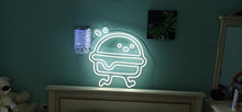 Load image into Gallery viewer, Hamburger neon sign, burger neon sign, food neon sign, running burger, running hamburger neon sign