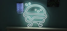 Load image into Gallery viewer, Hamburger neon sign, burger neon sign, food neon sign, running burger, running hamburger neon sign