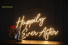 Load image into Gallery viewer, Happily Ever After neon sign, wedding neon sign, wall decor neon sign, wedding decor
