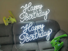 Load image into Gallery viewer, Happy birthday neon sign | LED neon sign, Neon party decor, Neon decorations, Birthday yard sign, Neon light sign, Custom neon sign neonartUA