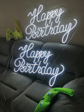 Load image into Gallery viewer, Happy birthday neon sign | LED neon sign, Neon party decor, Neon decorations, Birthday yard sign, Neon light sign, Custom neon sign neonartUA