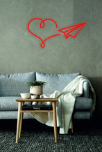 Load image into Gallery viewer, Paper Heart Airplane, Plane with a Heart Neon Led light Sign neonartUA