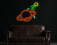 Load image into Gallery viewer, Planet saturn neon lights, Jupiter Neon Light, earth planet neon sign, sun neon sign, Galactic Glow neon sign