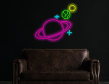 Load image into Gallery viewer, Planet saturn neon lights, Jupiter Neon Light, earth planet neon sign, sun neon sign, Galactic Glow neon sign