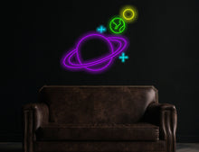 Load image into Gallery viewer, Planet saturn neon lights, Jupiter Neon Light, earth planet neon sign, sun neon sign, Galactic Glow neon sign