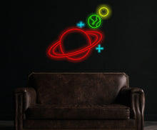 Load image into Gallery viewer, Planet saturn neon lights, Jupiter Neon Light, earth planet neon sign, sun neon sign, Galactic Glow neon sign