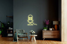 Load image into Gallery viewer, Microphone sign - LED neon light sign for music studio neonartUA