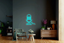 Load image into Gallery viewer, Microphone sign - LED neon light sign for music studio neonartUA