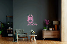 Load image into Gallery viewer, Microphone sign - LED neon light sign for music studio neonartUA