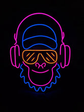 Load image into Gallery viewer, Monkey with headphones neon sign,neon sign monkey, neon sign for karaoke bar neonartUA
