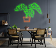 Load image into Gallery viewer, Monstera neon sign, tropical plants neon sign, flowers neon sign
