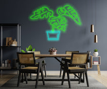 Load image into Gallery viewer, Monstera neon sign, tropical plants neon sign, flowers neon sign