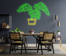 Load image into Gallery viewer, Monstera neon sign, tropical plants neon sign, flowers neon sign