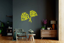 Load image into Gallery viewer, Monstera Leaf Neon Light, one line neon sign, monstera sign for bedroom neonartUA