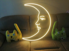 Load image into Gallery viewer, Moon neon sign, moon neon light sign, moon neon light neonartUA