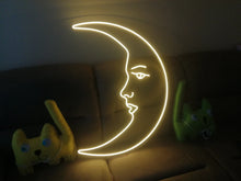 Load image into Gallery viewer, Moon neon sign, moon neon light sign, moon neon light neonartUA