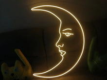 Load image into Gallery viewer, Moon neon sign, moon neon light sign, moon neon light