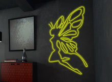 Load image into Gallery viewer, Fairy neon sign, female fairy neon sign, girl with wings neon sign, anime neon sign, angel neon sign, butterfly neon sign, butterfly woman neom sign