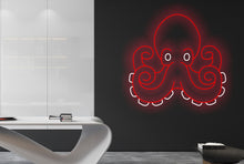 Load image into Gallery viewer, Octopus Neon Sign, Octopus Custom Neon Sign, Octopus Neon Light, Octopus Wall Decor Neon sign