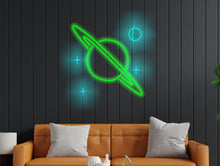 Load image into Gallery viewer, Planet saturn Neon Sign, Saturn Planet neon sign, Planet Galaxy Neon Signs, Space led neon sign, custom Saturn led decor, Space led neon