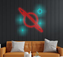 Load image into Gallery viewer, Planet saturn Neon Sign, Saturn Planet neon sign, Planet Galaxy Neon Signs, Space led neon sign, custom Saturn led decor, Space led neon
