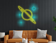 Load image into Gallery viewer, Planet saturn Neon Sign, Saturn Planet neon sign, Planet Galaxy Neon Signs, Space led neon sign, custom Saturn led decor, Space led neon