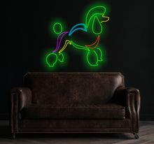 Load image into Gallery viewer, Poodle neon sign, dog led sign, pet shop decor led light, custom gift for pet lover, poodle wall decor