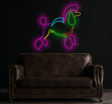 Load image into Gallery viewer, Poodle neon sign, dog led sign, pet shop decor led light, custom gift for pet lover, poodle wall decor