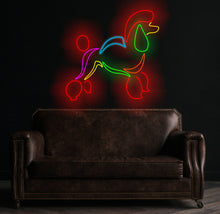Load image into Gallery viewer, Poodle neon sign, dog led sign, pet shop decor led light, custom gift for pet lover, poodle wall decor