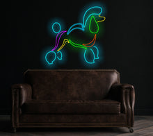 Load image into Gallery viewer, Poodle neon sign, dog led sign, pet shop decor led light, custom gift for pet lover, poodle wall decor