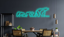 Load image into Gallery viewer, Polar bear Led Sign, Polar three bear Neon Sign, Neon sign Bear Art, Custom neon sign, Neon Sign Art, Wall decor living room