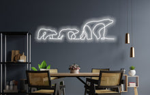 Load image into Gallery viewer, Polar bear Led Sign, Polar three bear Neon Sign, Neon sign Bear Art, Custom neon sign, Neon Sign Art, Wall decor living room