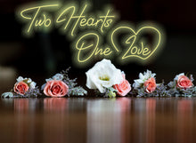 Load image into Gallery viewer, Two hearts one love Neon sign, gift for Valentine's Day, wedding neon sign