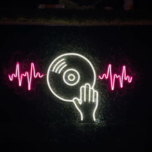 Load image into Gallery viewer, Vinyl record neon sign,Vinyl record led sign,Vinyl record wall decor,Neon sign bedroom,Led neon sign,Neon light sign for wall
