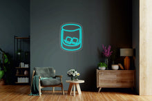 Load image into Gallery viewer, Personalized whiskey glass, custom bourbon - LED light neon sign, whiskey lover sign, bar wall decor, man cave sign neonartUA
