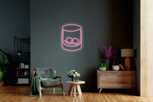 Load image into Gallery viewer, Personalized whiskey glass, custom bourbon - LED light neon sign, whiskey lover sign, bar wall decor, man cave sign neonartUA