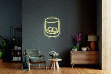 Load image into Gallery viewer, Personalized whiskey glass, custom bourbon - LED light neon sign, whiskey lover sign, bar wall decor, man cave sign