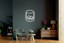 Load image into Gallery viewer, Personalized whiskey glass, custom bourbon - LED light neon sign, whiskey lover sign, bar wall decor, man cave sign neonartUA