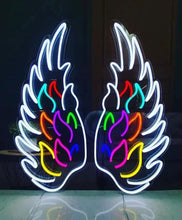 Load image into Gallery viewer, Angel Wings neon sign, Wings neon sign, Angelic Wings neon sign, Heavenly Wings neon sign, Seraphic Wings neon
