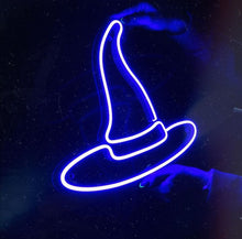 Load image into Gallery viewer, Witch Hat Neon Sign, Halloween Neon Sign, Halloween Decor neon sign, Halloween Light