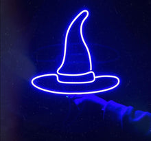 Load image into Gallery viewer, Halloween Neon Sign, Witch Hat Neon Sign, Halloween Decor, Halloween Light