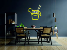Load image into Gallery viewer, udon noodles wok in box neon light sign - led chinese wok, light lamp korean wok neonartUA