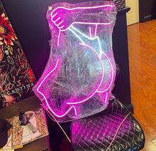 Load image into Gallery viewer, Neon sign for the female waist in a thong, body woman neon sign, lady body neon sign