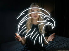 Load image into Gallery viewer, Eagle head neon sign, Bald eagle neon sign, Western eagle neon sign White
