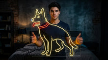 Load image into Gallery viewer, German Shepherd Neon Sign, Dog Led Neon Lights, Animal neon Signs, Nursery Wall Decoration, Puppy Dog Neon Sign Wall Decoration
